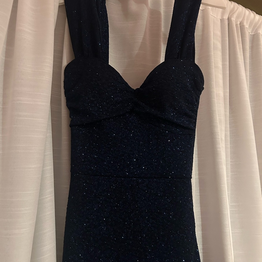 Windsor Midnight Blue Glitter Prom Dress